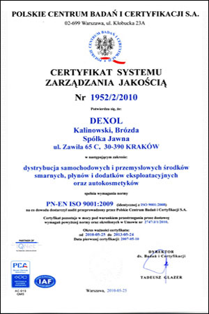 dexol iso 9001:2009