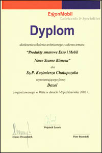 dexol certyfikat PS 2002 HCH