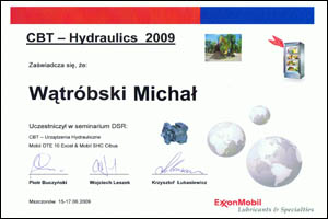 dexol certyfiat mobil CBT MW 2009