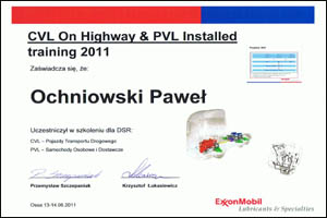 dexol certyfikat mobil cvl PO